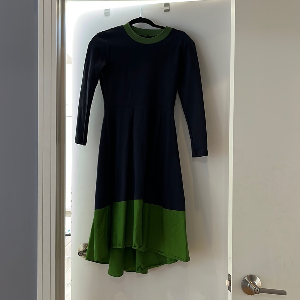 COS dress size S navy & green. Longer in back, totally adorable!